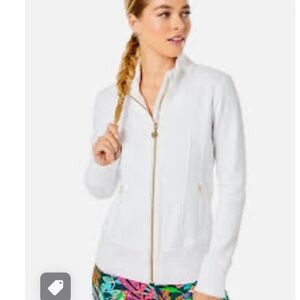 Lilly Pulitzer white, Lucretia Al Fresco,zip up  jacket